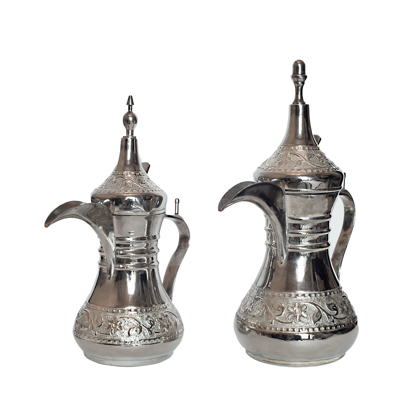 Antique Traditional Style Silver Coffee Pot (Set of 2)