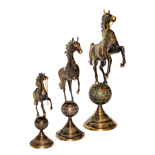 Brass Color Animal Figurine Set, Decorative Sculptures for Home Décor